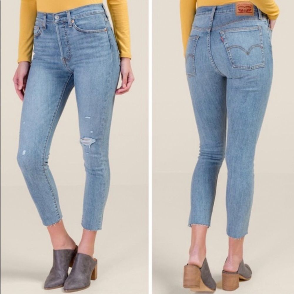 Levis Wedgie Skinny High Rise Distressed Jeans - Picture 2 of 9